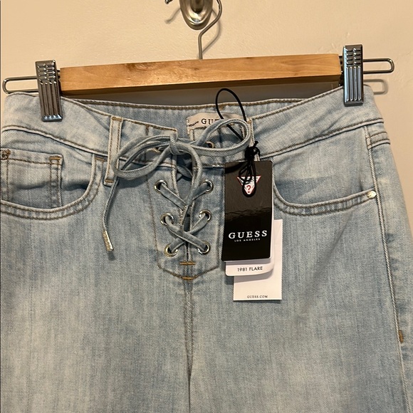 Guess Blue Flare Wide Leg Jeans - Picture 2 of 5